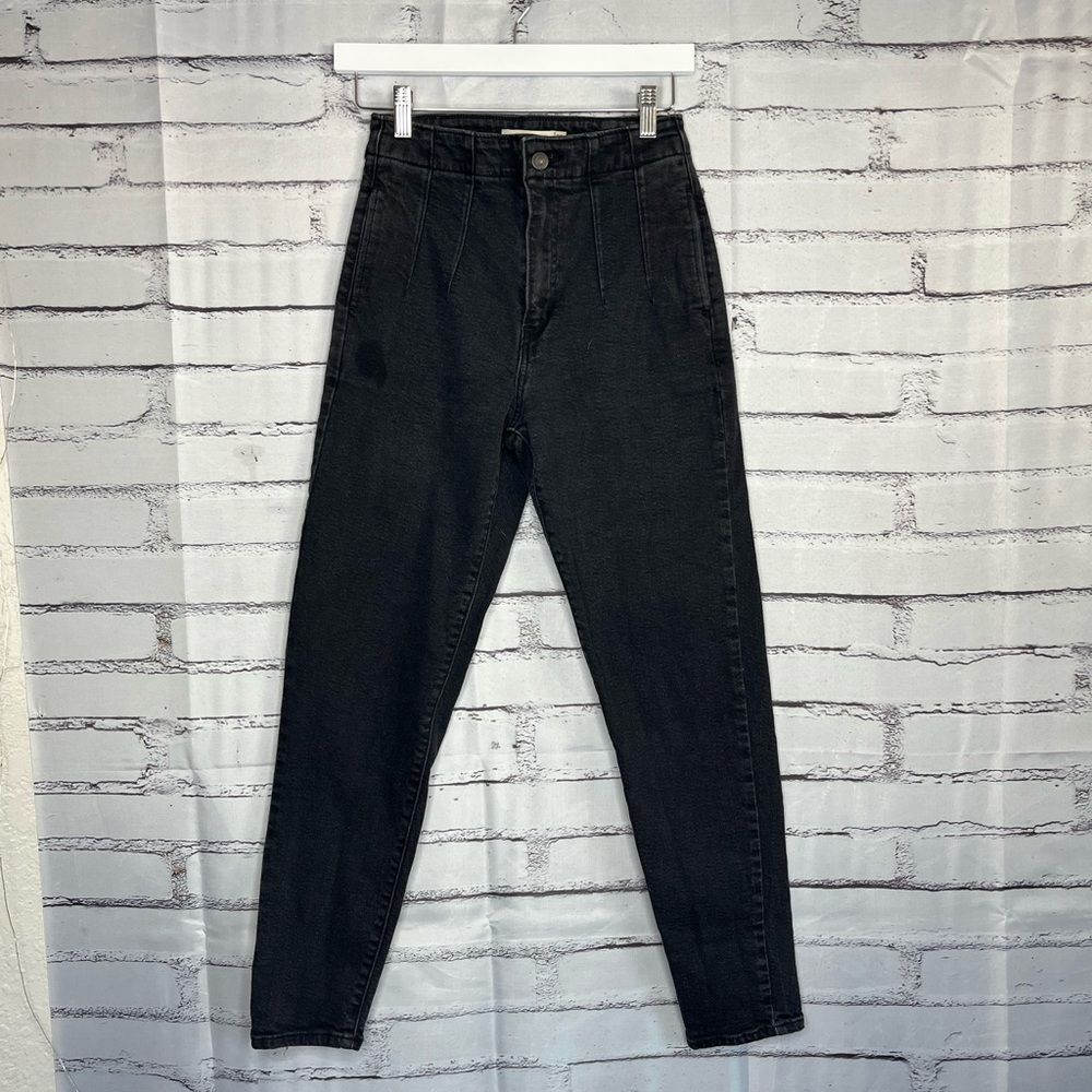 Levi’s Black High-Waist Tapered Jeans 25x29 Y2K Streetwear Mom Jean Vintage 90s